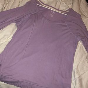 purple long sleeve shirt